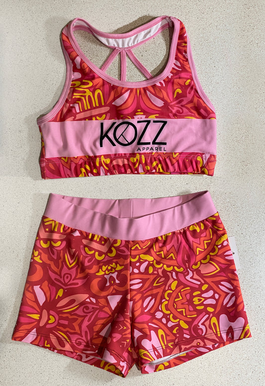 Sublimated Crop Top and Bike Shorts Set